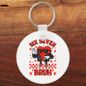 Funny Six Seven Bruh 6 7 Meme Valentines Heart Boy キーホルダー (正面)
