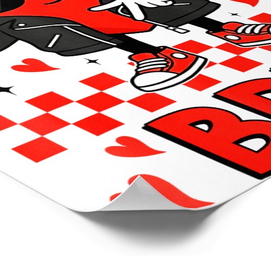 Funny Six Seven Bruh 6 7 Meme Valentines Heart Boy ポスター (角)