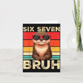 Funny Six Seven Bruh 6 7 Otter Meme Kids Boys Men  カード (正面)