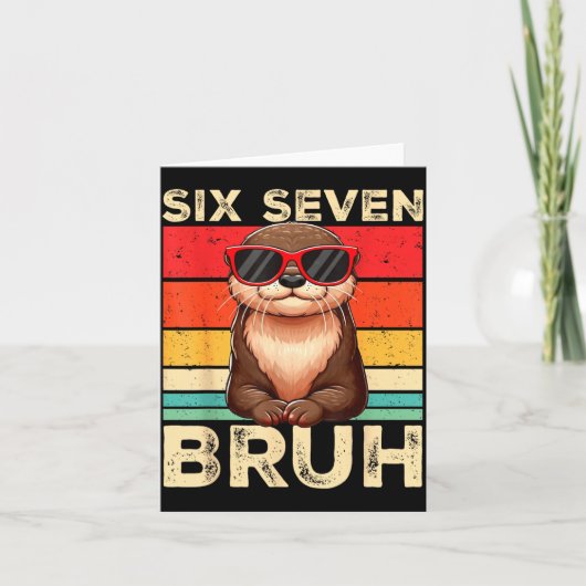 Funny Six Seven Bruh 6 7 Otter Meme Kids Boys Men  カード (正面)