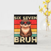 Funny Six Seven Bruh 6 7 Otter Meme Kids Boys Men  カード (黄色い花)