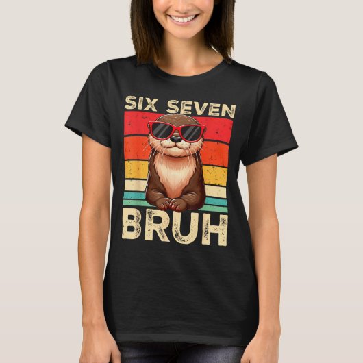 Funny Six Seven Bruh 6 7 Otter Meme Kids Boys Men  Tシャツ (正面)