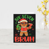 Funny Six Seven Bruh Gingerbread Christmas Costume カード (黄色い花)