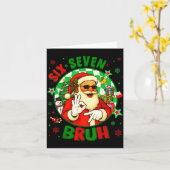 Funny Six Seven Bruh Santa Meme 67 Christmas Boy G カード (黄色い花)