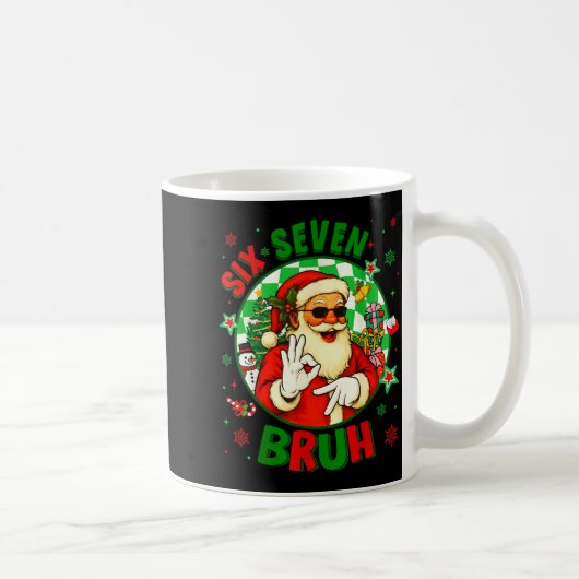 Funny Six Seven Bruh Santa Meme 67 Christmas Boy G コーヒーマグカップ (右)