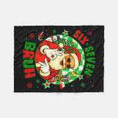 Funny Six Seven Bruh Santa Meme 67 Christmas Boy G フリースブランケット (正面(横))