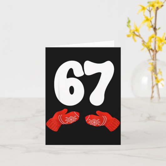 Funny Six Seven Christmas Pajamas Meme Gen Alpha 6 カード (黄色い花)