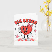 Funny Six Seven Cute Heart 67 Meme Valentine Kids  カード (黄色い花)