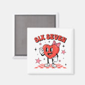Funny Six Seven Cute Heart 67 Meme Valentine Kids  マグネット (正面/裏面)