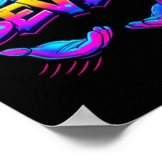 Funny Six Seven Design Graphic 67 6 7 Meme Hands G ポスター (角)