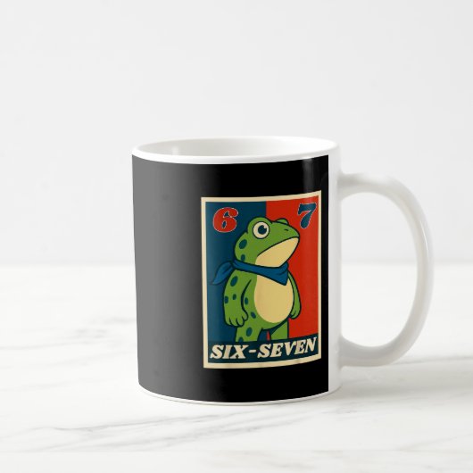 Funny Six Seven Frog 6 7 Meme Gen Alpha Slang Meme コーヒーマグカップ (右)