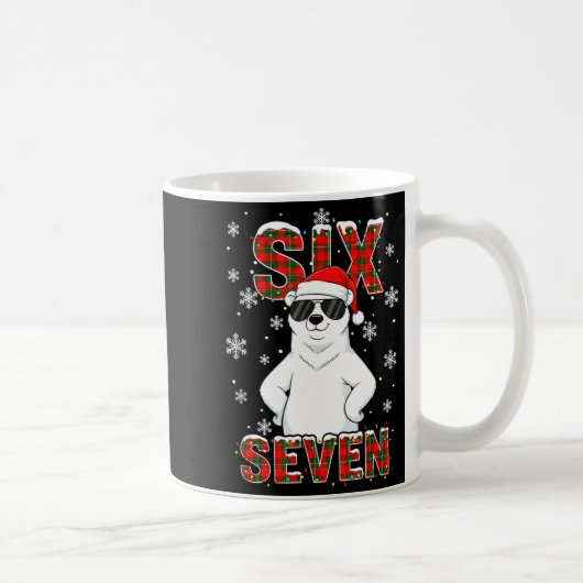 Funny Six Seven Lar Bear Christmas 67 Santa Hat Wi コーヒーマグカップ (右)