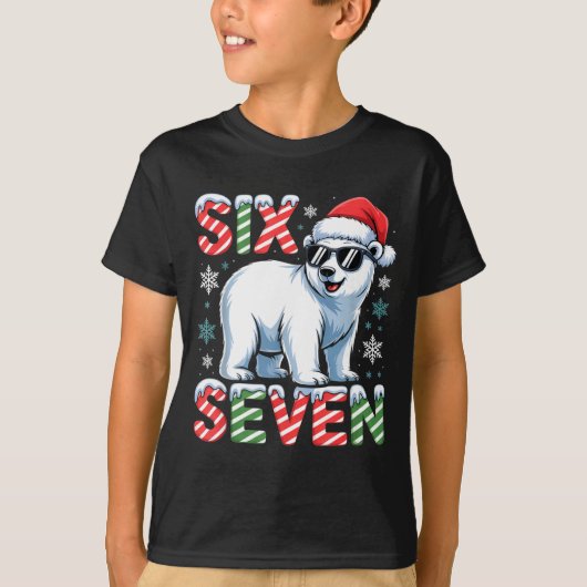 Funny Six Seven Lar Bear Christmas 67 Santa Hat Wi Tシャツ (正面)