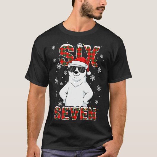 Funny Six Seven Lar Bear Christmas 67 Santa Hat Wi Tシャツ (正面)