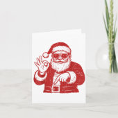 Funny Six Seven Meme 67 Christmas Brainrot Santa C カード (正面)