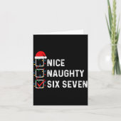 Funny Six Seven Meme 67 Christmas List Nice Naught カード (正面)