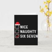 Funny Six Seven Meme 67 Christmas List Nice Naught カード (黄色い花)