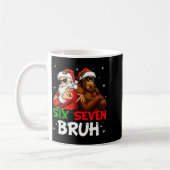 Funny Six Seven Meme 6 7 Bruh Santa Bigfoot Christ コーヒーマグカップ (左)