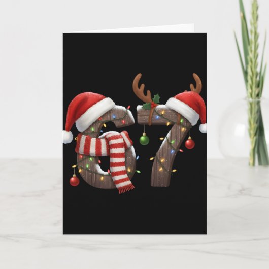 Funny Six Seven Meme 6-7 Xmas 67 Christmas Lights  カード (正面)