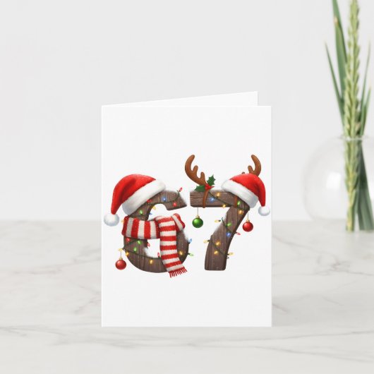 Funny Six Seven Meme 6-7 Xmas 67 Christmas Lights  カード (正面)