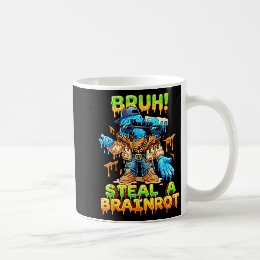 Funny Six Seven Meme - Bruh Steal A Brainrot - Fun コーヒーマグカップ (右)