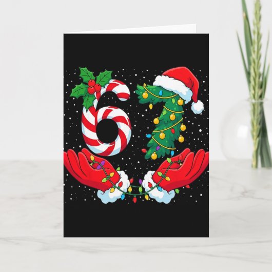 Funny Six Seven Meme Christmas 67 Xmas Men Women K カード (正面)