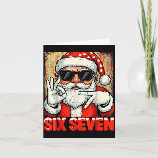 Funny Six Seven Meme Christmas Cool Santa Saying 6 カード (正面)
