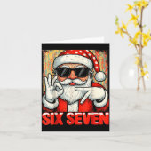 Funny Six Seven Meme Christmas Cool Santa Saying 6 カード (黄色い花)