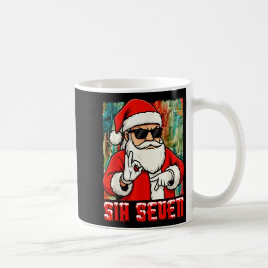 Funny Six Seven Meme Christmas Cool Santa Saying 6 コーヒーマグカップ (右)