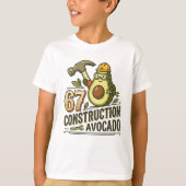 Funny Six Seven Meme Construction Avocado Tシャツ (正面)