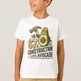 Funny Six Seven Meme Construction Avocado Tシャツ