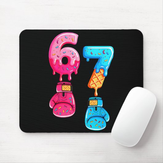 Funny Six Seven Meme Ice Cream Drip 67 Boxing  マウスパッド (マウス)