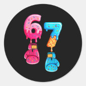 Funny Six Seven Meme Ice Cream Drip 67 Boxing ラウンドシール (正面)