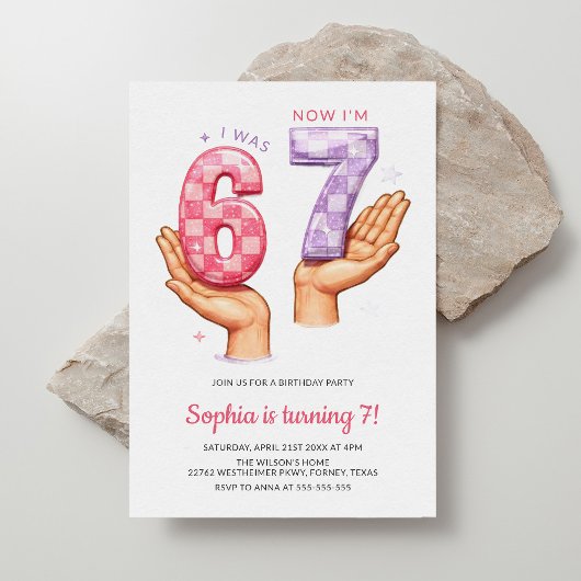 Funny Six Seven Meme Trendy 67 Kids Birthday 招待状