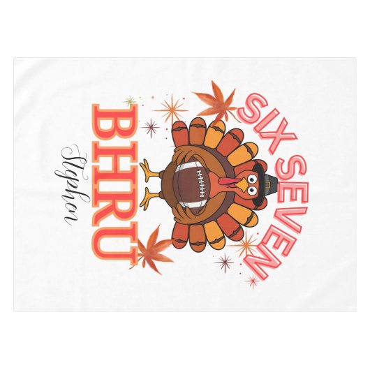 Funny Six Seven Meme Turkey Bruh, テーブルクロス (正面(横))