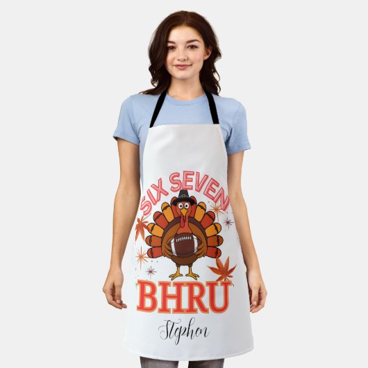 Funny Six Seven Meme Turkey Bruh,Postcard エプロン (着用した状態)
