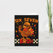 Funny Six Seven Meme Turkey Kids Bruh, 67 Thanksgi カード (正面)