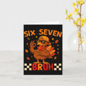Funny Six Seven Meme Turkey Kids Bruh, 67 Thanksgi カード (黄色い花)