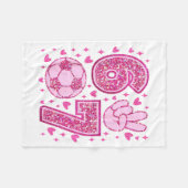 Funny Six Seven Soccer Valentines Day Men Women Ki フリースブランケット (正面(横))