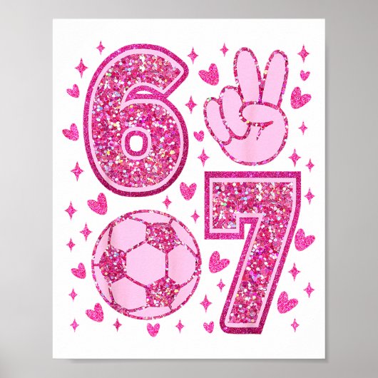 Funny Six Seven Soccer Valentines Day Men Women Ki ポスター (正面)
