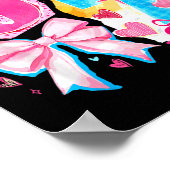 Funny Six Seven Valentine Coquette Bow Preppy Hear ポスター (角)