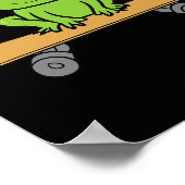 Funny Skateboarding Frog Funny Skateboard Frog Ska ポスター (角)