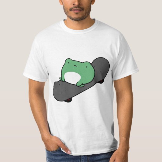 Funny Skateboarding Frog Tシャツ (正面)