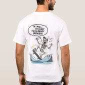 Funny Skater Skeleton Already Broken Skateboard Pu Tシャツ (裏面)