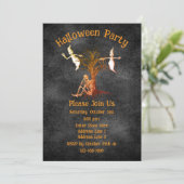 Funny Skeleton And Ghosts Halloween 招待状 (スタンド正面)