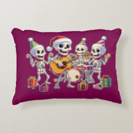 Funny Skeleton Band Christmas & New Year – 3D Cart アクセントクッション