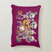 Funny Skeleton Band Christmas & New Year – 3D Cart アクセントクッション (裏面(縦))