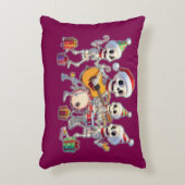 Funny Skeleton Band Christmas & New Year – 3D Cart アクセントクッション (正面(垂直))