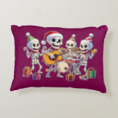 Funny Skeleton Band Christmas & New Year – 3D Cart アクセントクッション (裏面)