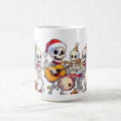 Funny Skeleton Band Christmas & New Year – 3D Cart コーヒーマグカップ (中央)